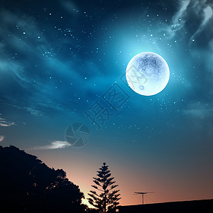 背景图像夜空与月亮的背景图像图片
