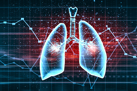 人类肺的示意图彩色背景上同元素的人类肺的示意图拼贴图片