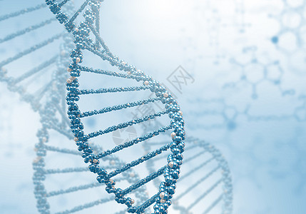 DNA链彩色背景上DNA结构的数字插图图片