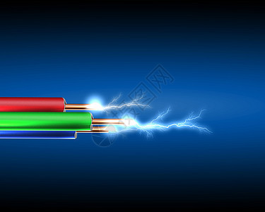 电线以电火花电力的象征图片