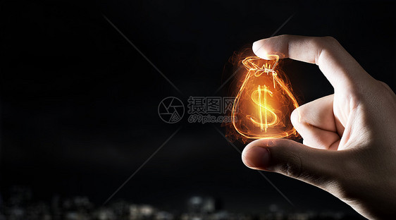手指的金钱象征微小的美元货币符号手指保持图片