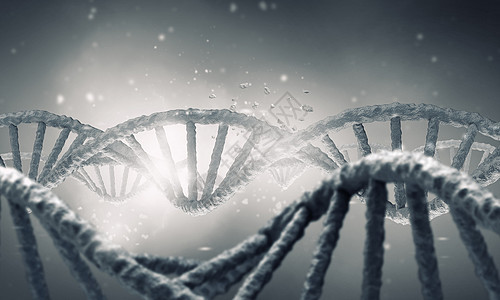 DNA分子研究科学背景图像与DNA分子三维插图图片