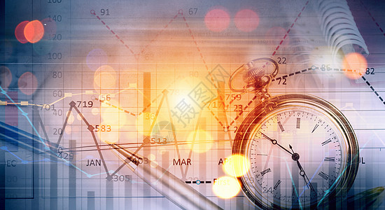 生意还生活数字背景下的怀表商业图片