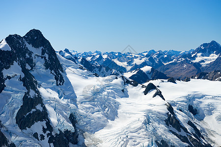 雪山山景雪,蓝天清澈图片