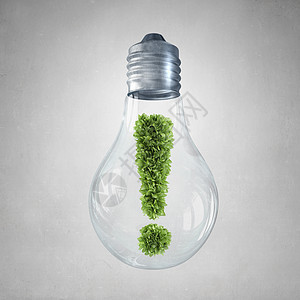 绿色能源璃灯泡绿色感叹号图片