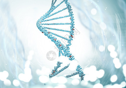 DNA分子蓝色背景下DNA分子的生物化学图片