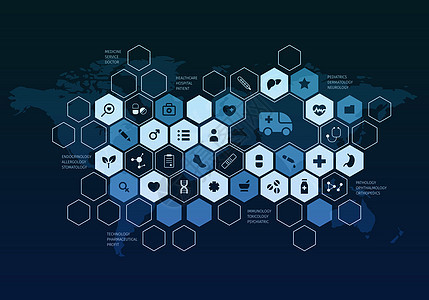 纳米技术医学未来医学界元素的细胞背景图片