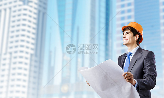 人类工程师轻的建筑师看建筑项目图片