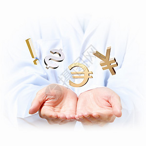 货币货币插图与人的手金融符号图片