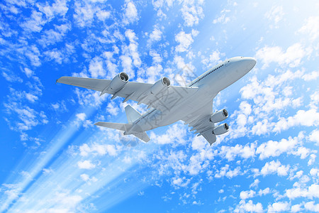 空中飞行的大型客机图片