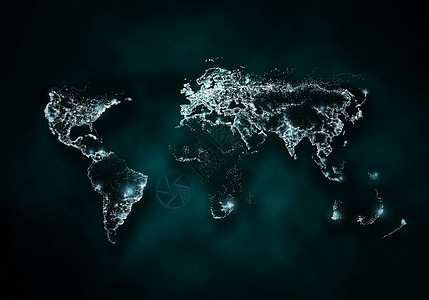 全球互动背景图像与世界连接线图片