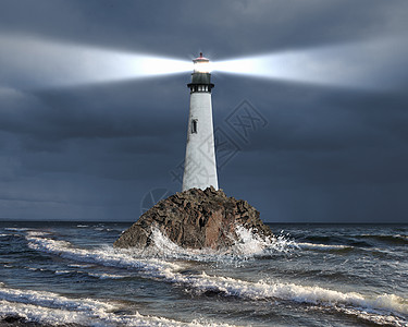 强烈光的灯塔的图像图片
