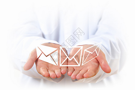 发邮件用邮件白色符号人手图片
