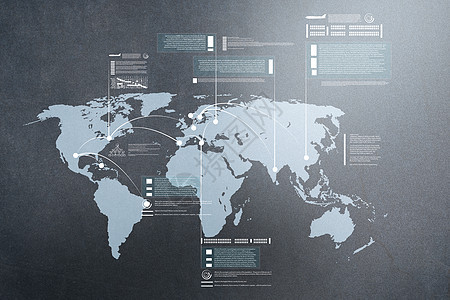 全球互动背景图像与世界连接线图片