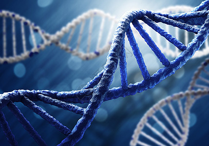 DNA分子蓝色背景下DNA分子的生物化学背景图片
