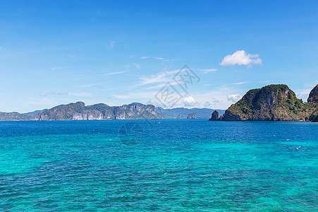 令人惊叹的海景海湾山区岛屿,巴拉望,菲律宾图片