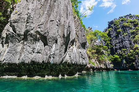 令人惊叹的海景海湾山区岛屿,巴拉望,菲律宾图片