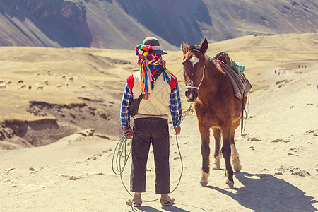秘鲁库斯科地区长春卡的正宗导游服务蒙大纳德西特科洛雷斯,彩虹山图片