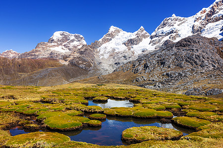 风景美丽的山脉景观科迪勒拉胡亚瓦什,秘鲁,南美洲背景