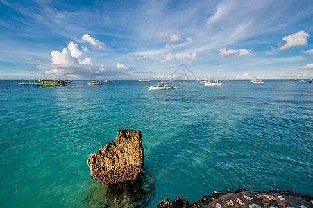 菲律宾长滩菲律宾Boracay的洛基海滩背景