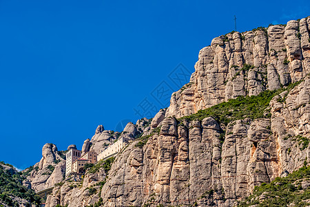 西牙加泰罗尼亚玛丽亚德蒙特塞拉特修道院Montserrat修道院周围的山脉图片