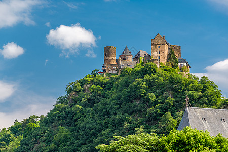 德国奥伯韦塞尔附近莱茵河谷莱茵峡谷的Schonburg城堡11001149建了段时间图片