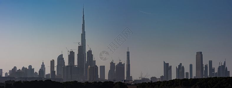 现代城市建筑天际线,迪拜全景图片