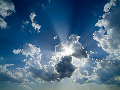 夏天傍蓝天,美丽的云彩阳光图片