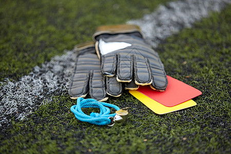 潘卡足球运动,足球游戏手套,守门员裁判哨子足球场上的警告卡足球场上的手套哨子警告卡背景