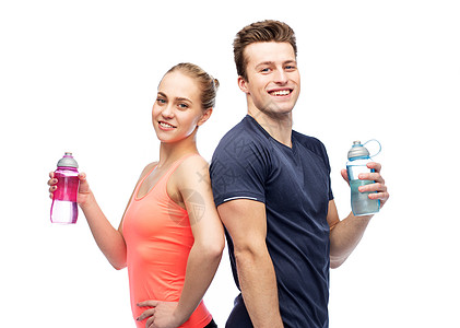 运动,健身,生活方式人们的快乐运动的男人女人与水瓶带着水瓶的男男女女图片