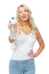 健康的饮食,饮食人的快乐的美丽的轻女人着瓶水快乐的美丽的轻女人带着瓶水图片