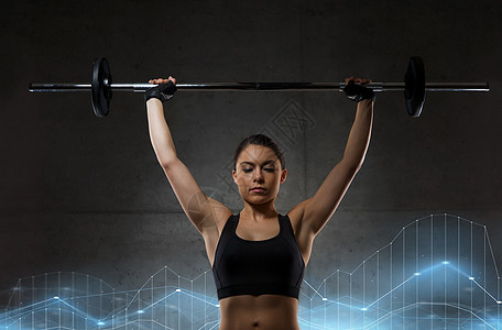 运动,健身,健美,举重人的轻妇女杠铃弯曲肌肉健身房轻女子健身房用杠铃弯曲肌肉图片