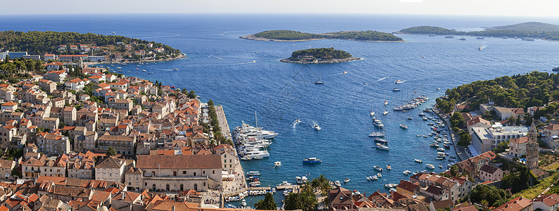 克罗地亚Hvar镇,Hvar岛的全景图图片