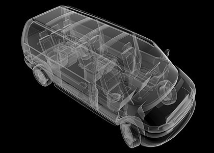 隔离透明迷你巴士图像图片
