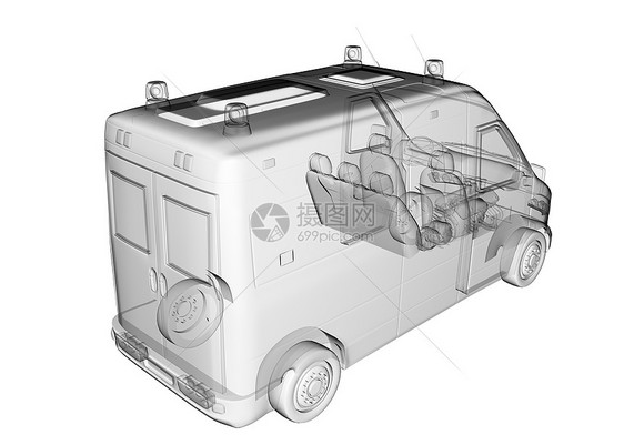 透明救护车卡车隔离图片