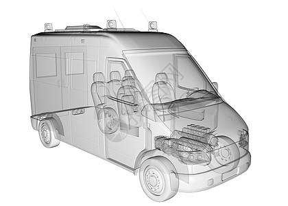 透明救护车卡车隔离图片