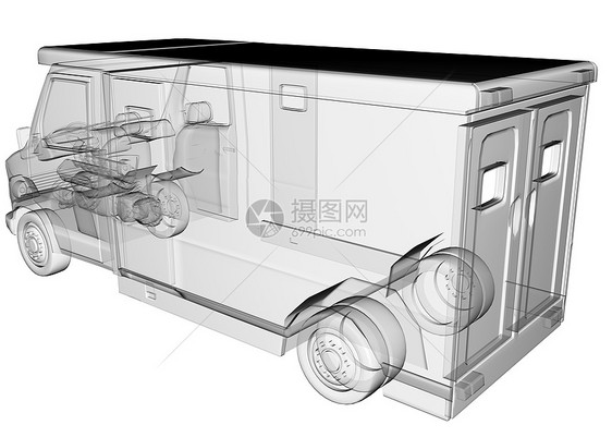 透明救护车卡车隔离图片