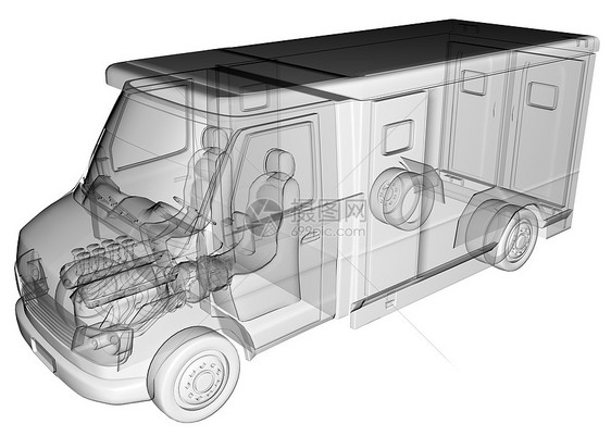 透明救护车卡车隔离图片