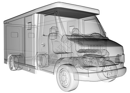 透明救护车卡车隔离图片