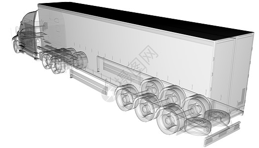 透明的美国卡车拖车图片