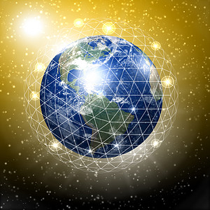 金色地球们的地球周围通讯联系背景