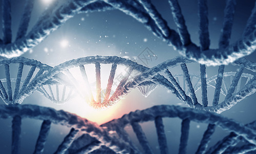 DNA分子研究科学背景图像与DNA分子三维插图图片
