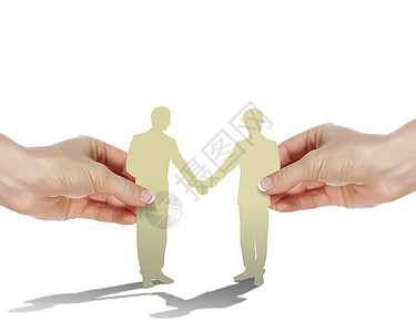 两个商人合作伙伴握手图片