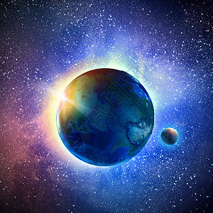 地球行星地球行星太空中的彩色图像图片