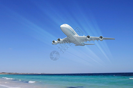 白色飞行客机的图像图片