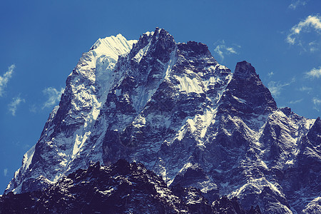 陈曦风景优美的山景,坎陈琼加地区,喜马拉雅山,尼泊尔背景