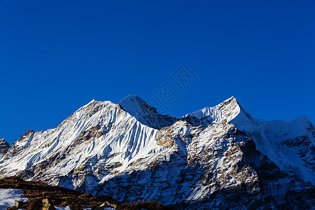 风景优美的山景,坎陈琼加地区,喜马拉雅山,尼泊尔图片