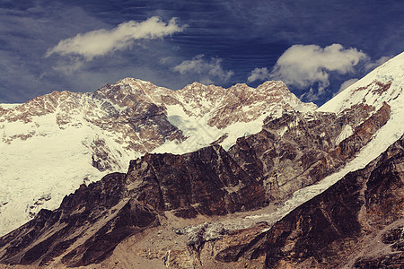 日落时分,尼泊尔喜马拉雅山,坎钦琼加峰的风景图片