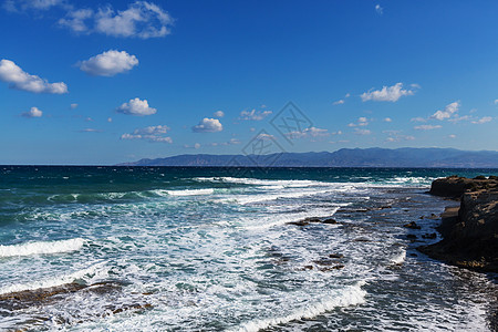 北塞浦路斯塞浦路斯美丽的海滨背景