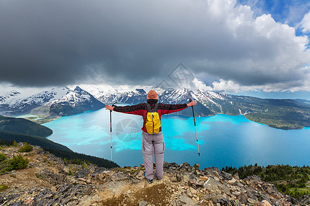 徒步旅行加里波迪湖附近惠斯勒,BC,加大图片